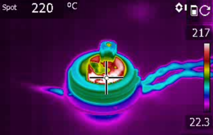 Flir Imaging of induction coil