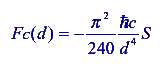 Equation for calculating Casimir Force